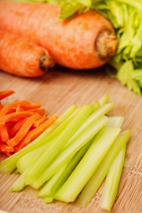 Chopped carrots and celery